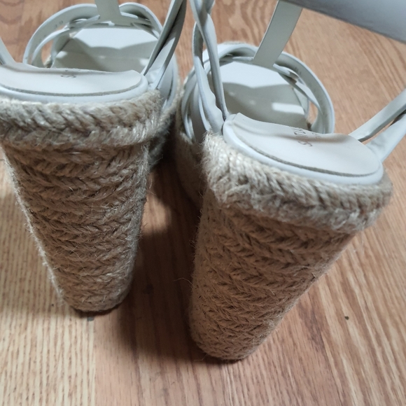 Saint Laurent Tribute Leather Espadrille Wedge Sandals - Picture 5 of 8